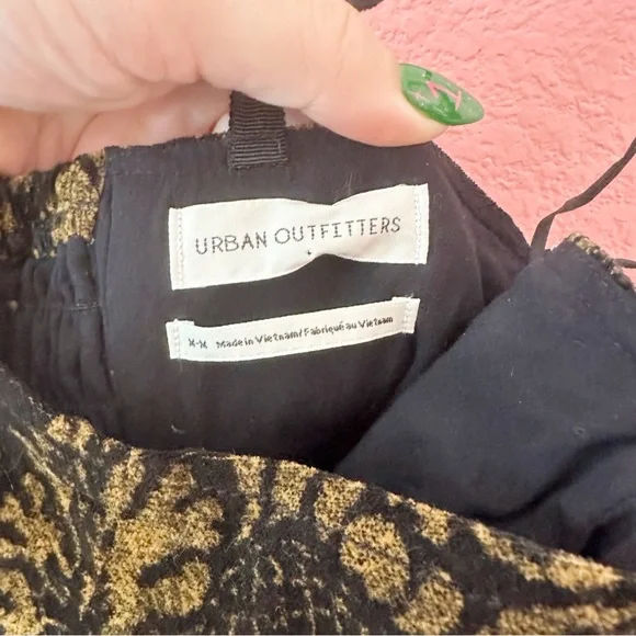 Urban Outfitters After All Corduroy Bustier Dress Black and Gold Medium - Picture 3 of 6